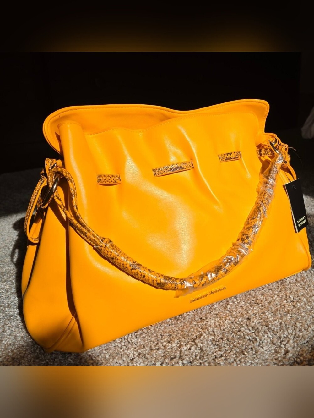 NWT Yellow badgley mischka shoulder tote dumpling bag